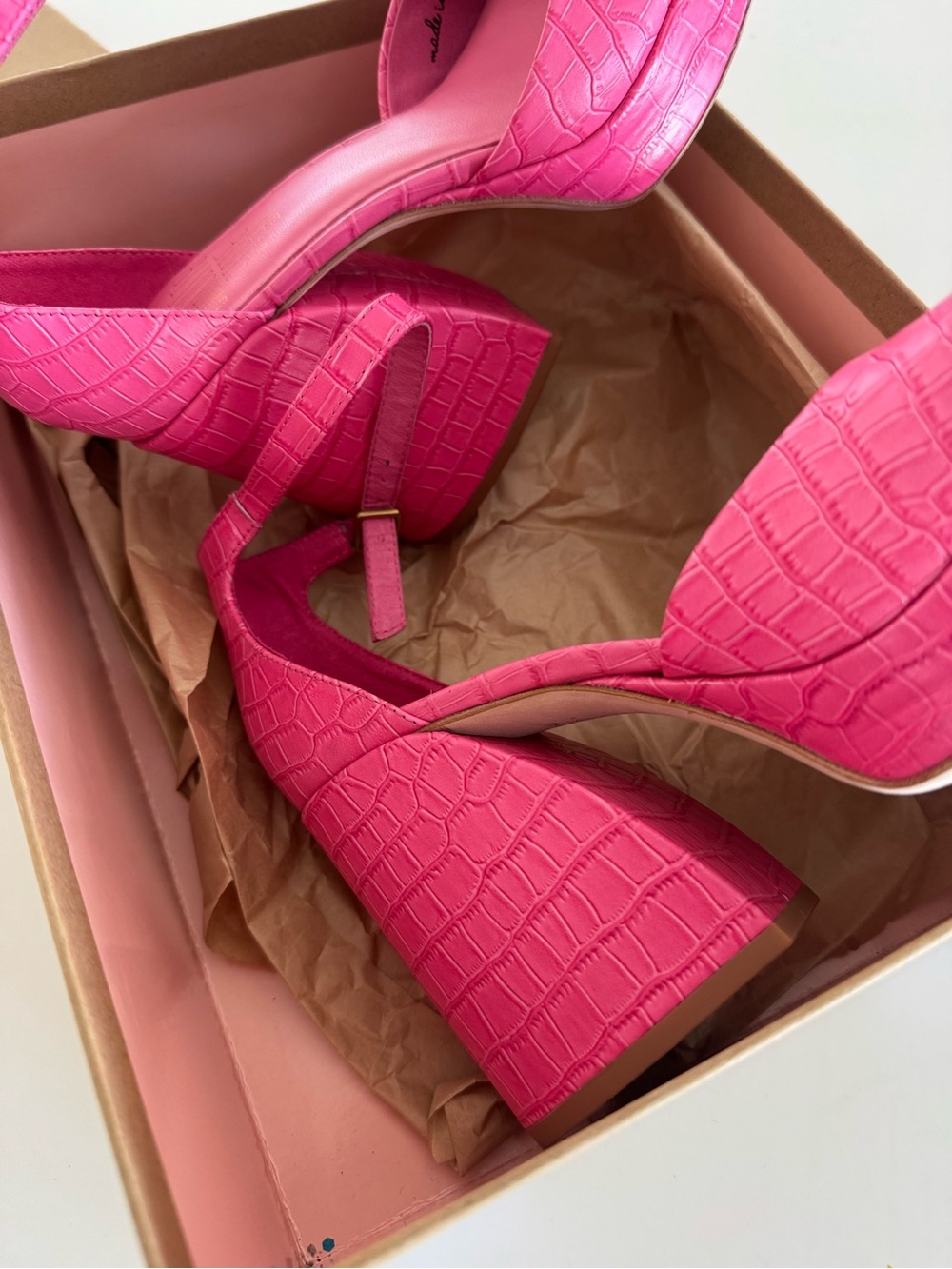 Nib Charlotte Stone Pink fran Platform Heels - Picture 6 of 9